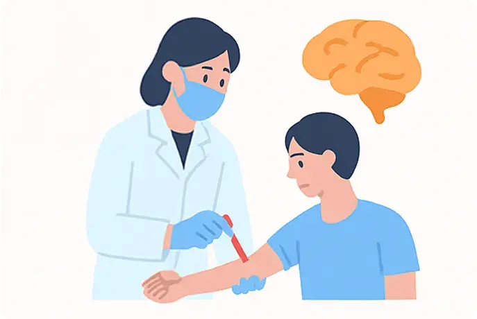 採血されている人のイラスト